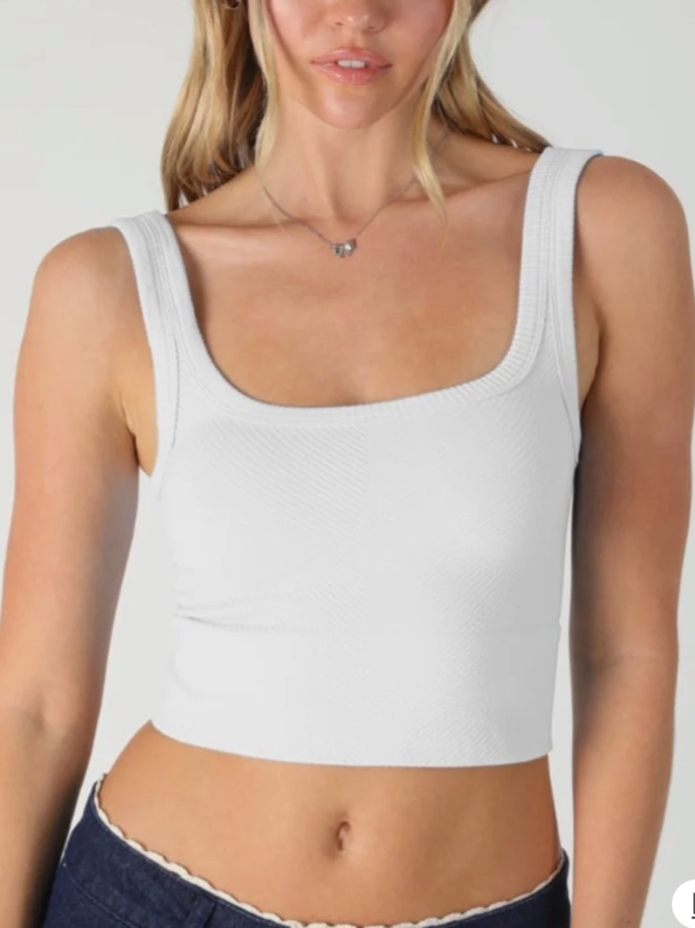 Nikibiki White Cropped Tank Top